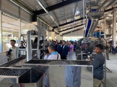 Cashew processing line completed in Cambodia.