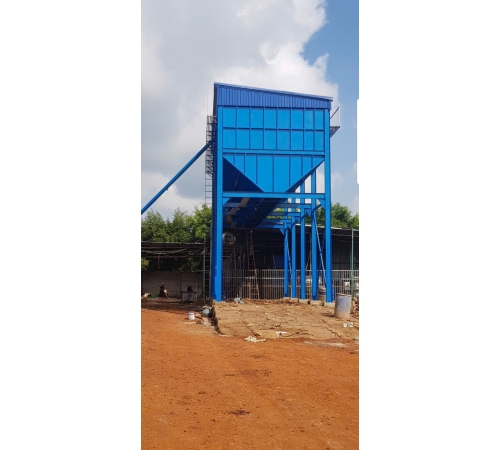 Elevated TIRE COLLECTION FUNNEL FOR DISCHARGING INTO TRUCK